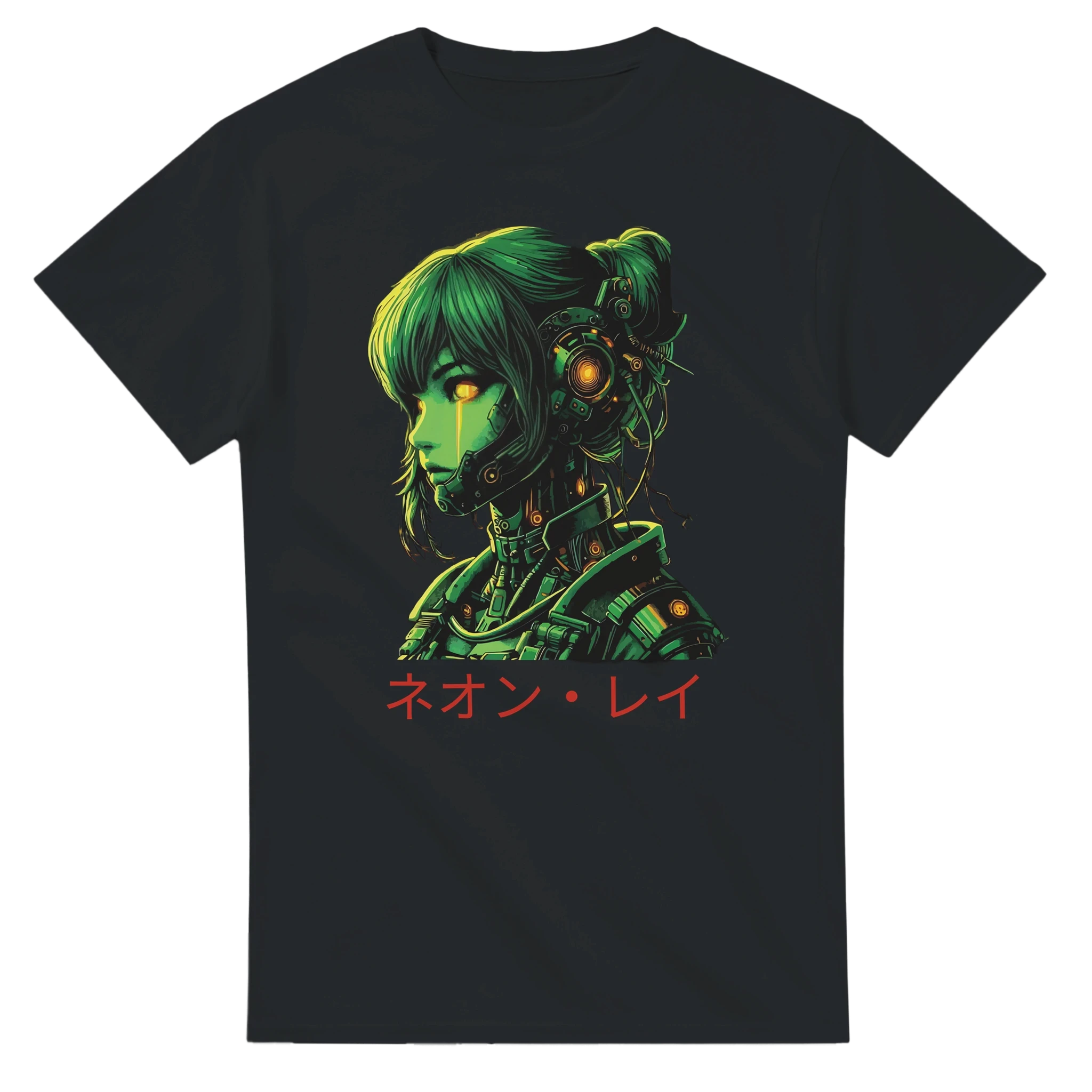 Neon Rae Cyborg Warrior T-Shirt: Sci-Fi Cyberpunk Apparel
