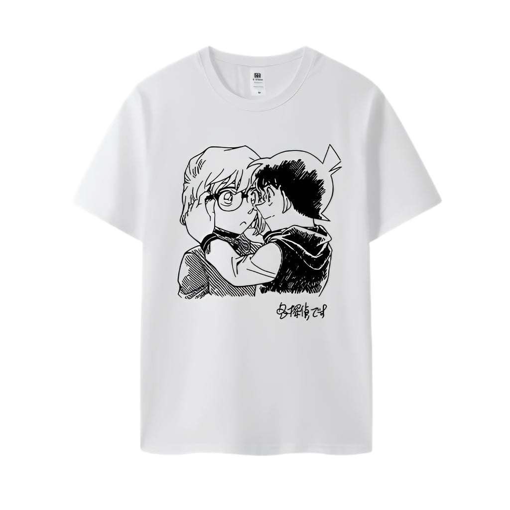 Emotional Sketch Anime Graphic Oversized Cotton Casual Streetwear T-Shirt