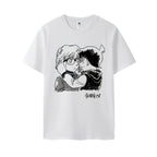 Emotional Sketch Anime Graphic Oversized Cotton Casual Streetwear T-Shirt