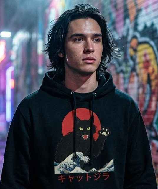 Catzilla Wave Hoodie – Kaiju Cat Streetwear