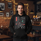 Tokyo Dark Schematic Hoodie – Minimalist Urban Streetwear - BigCat Streetwear