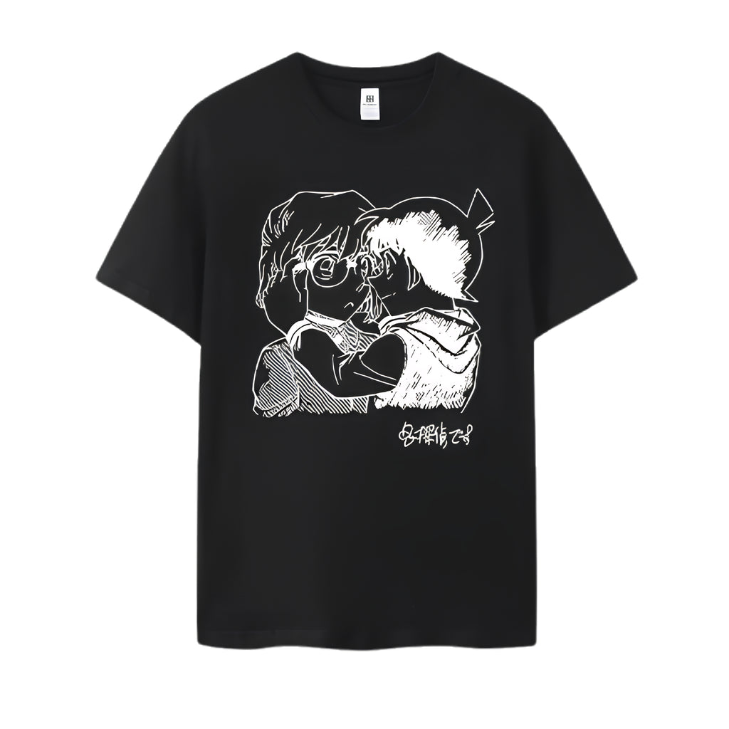 Emotional Sketch Anime Graphic Oversized Cotton Casual Streetwear T-Shirt
