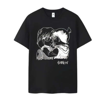 Emotional Sketch Anime Graphic Oversized Cotton Casual Streetwear T-Shirt