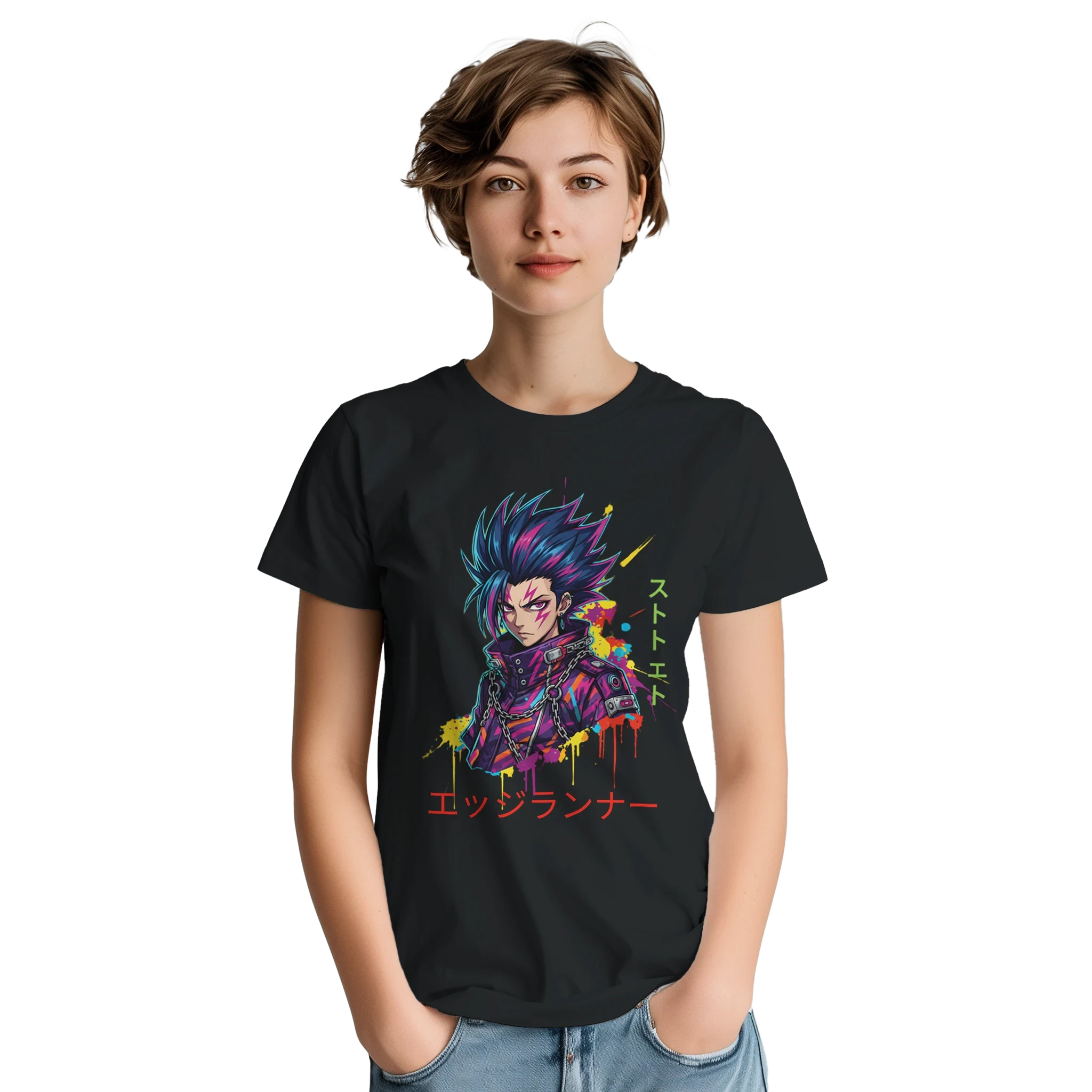 Cyberpunk Edgerunner T-Shirt – Neon Anime Streetwear