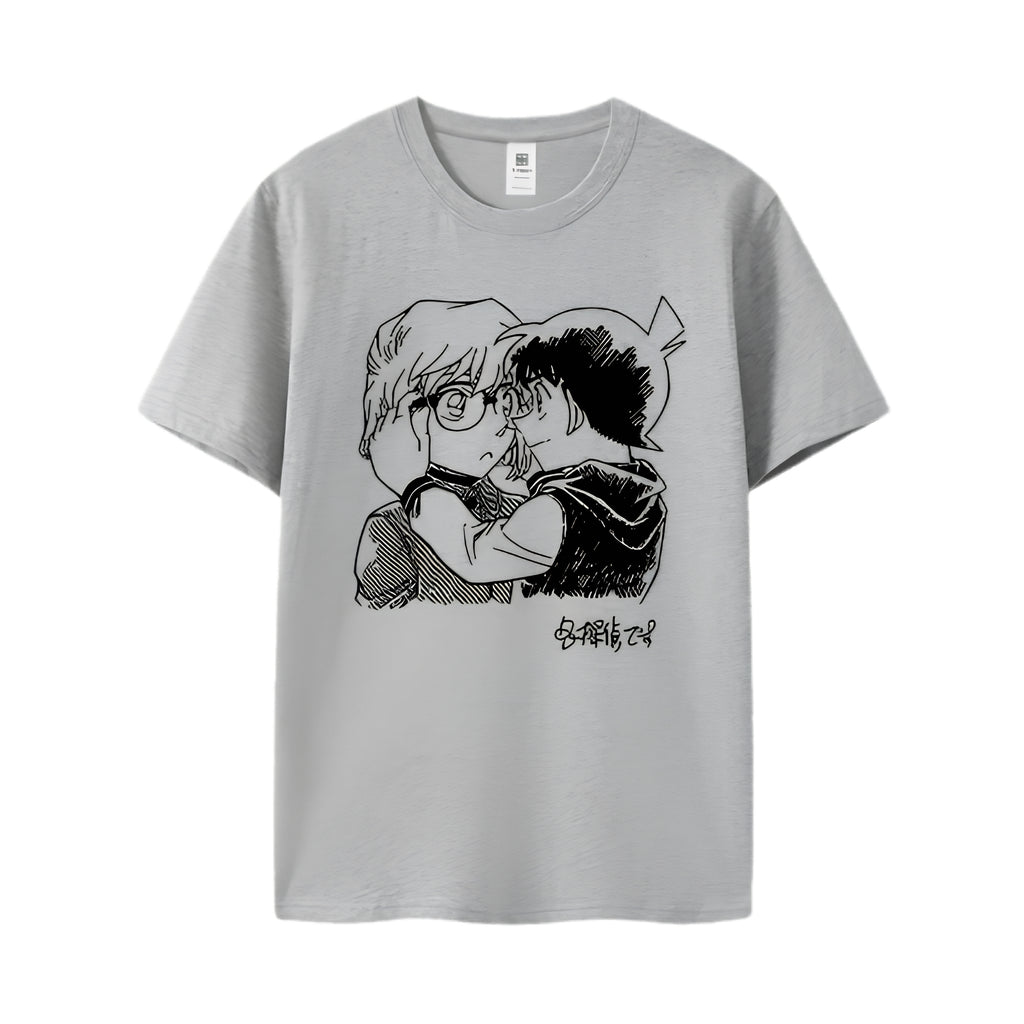 Emotional Sketch Anime Graphic Oversized Cotton Casual Streetwear T-Shirt