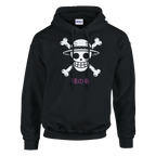 Monkey Bones - One Piece-Inspired Hoodie   Japanese script says "Monkey Bones"
