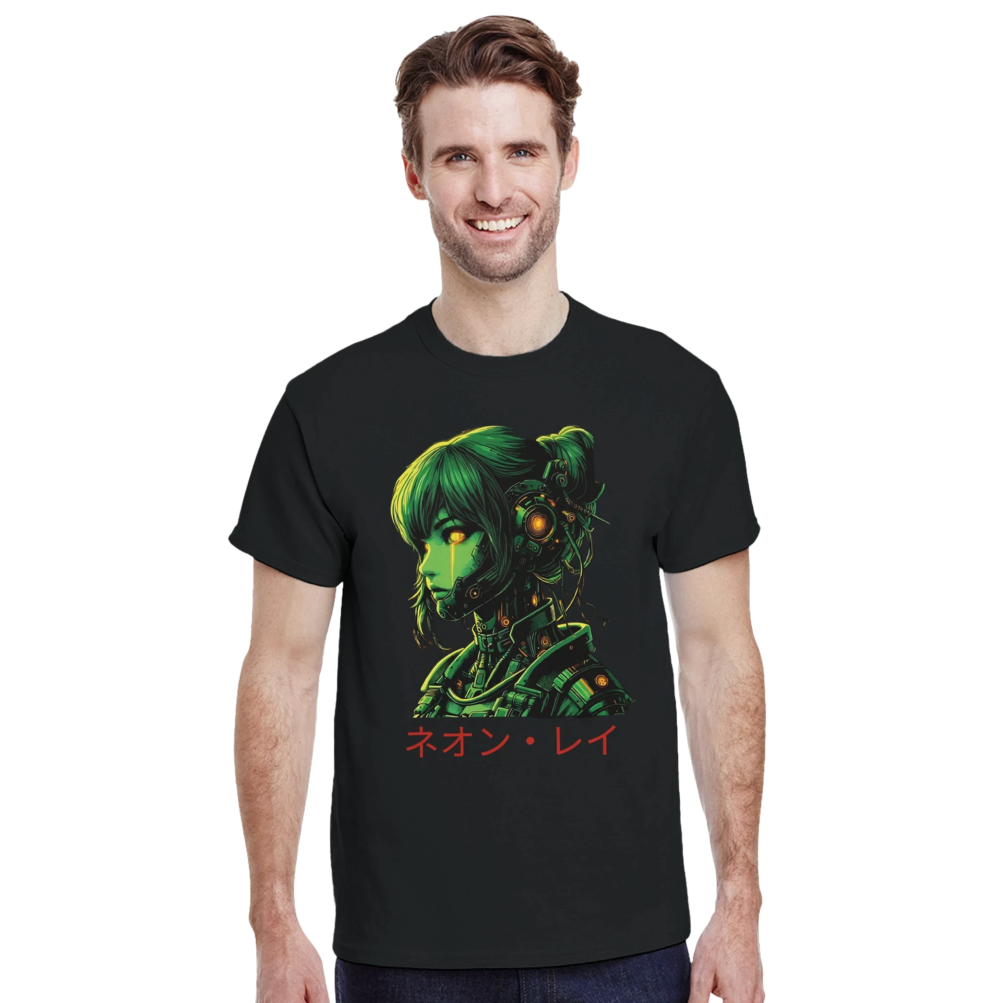 Neon Rae Cyborg Warrior T-Shirt: Sci-Fi Cyberpunk Apparel