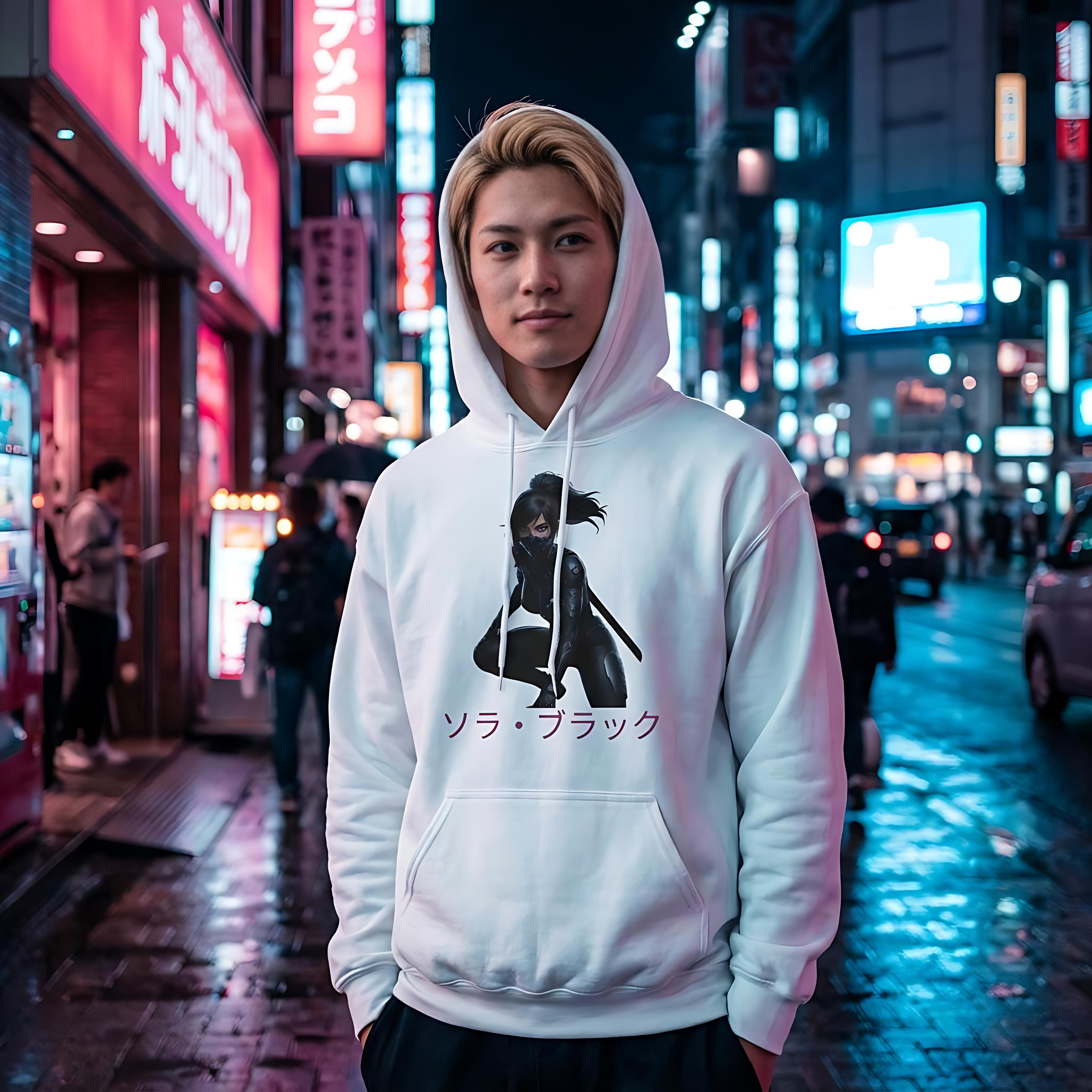 Sora Black Hoodie – Cyber Samurai Streetwear