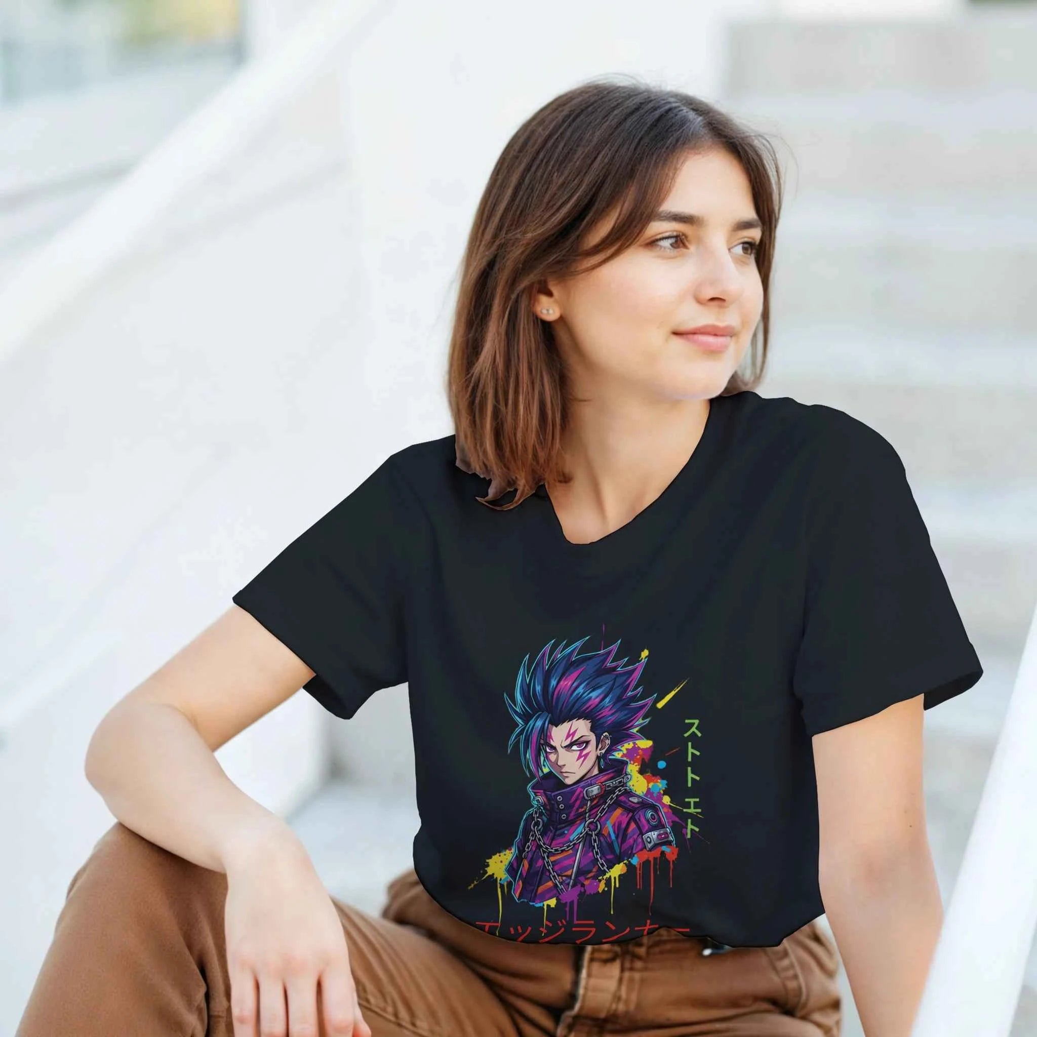 Cyberpunk Edgerunner T-Shirt – Neon Anime Streetwear