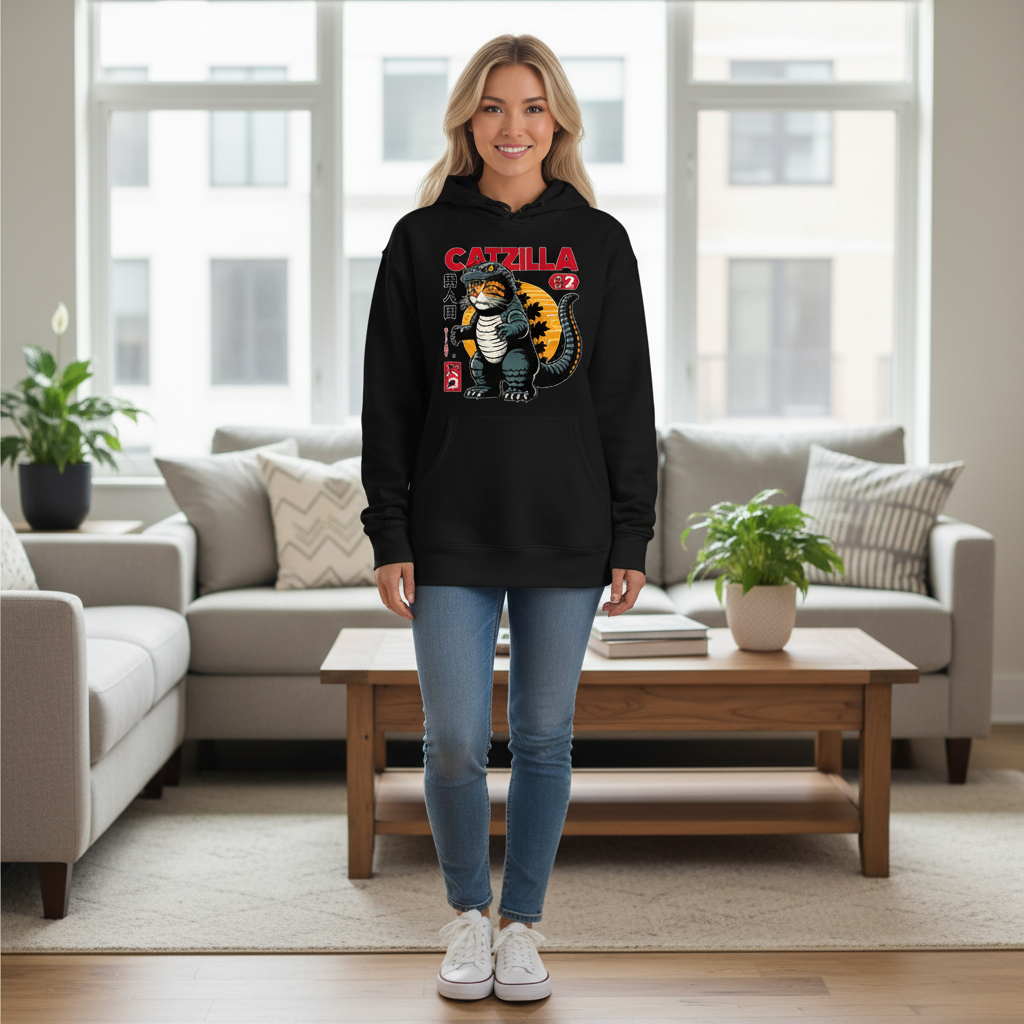 Catzilla Costume - Hoodie - Kaiju Cat Streetwear - BigCat Streetwear