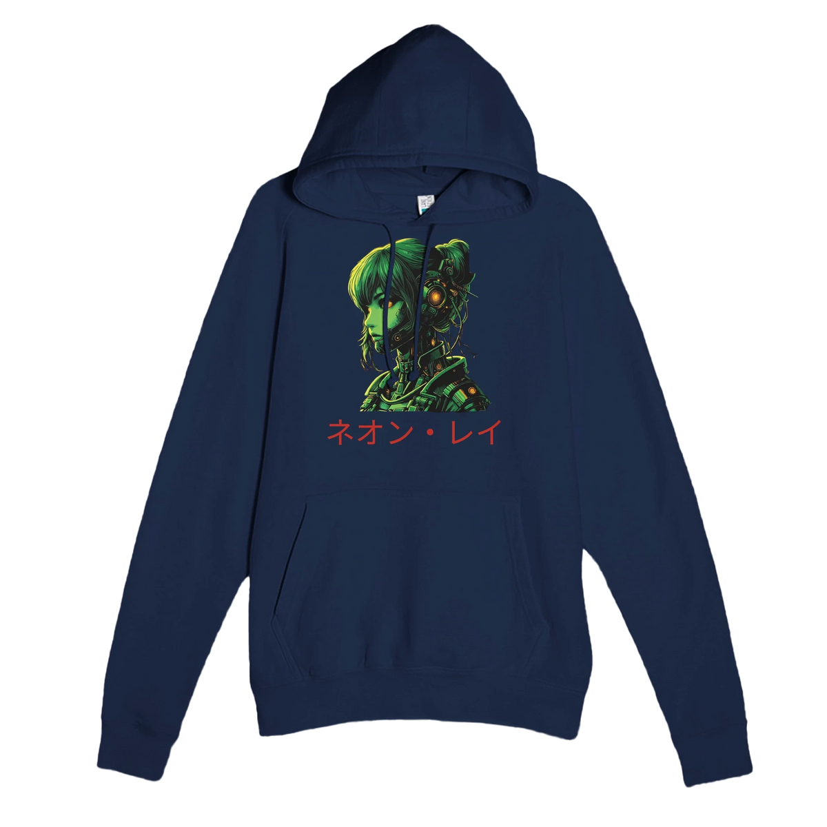 Neon Rae Cyborg Warrior Hoodie: Sci-Fi Cyberpunk Apparel