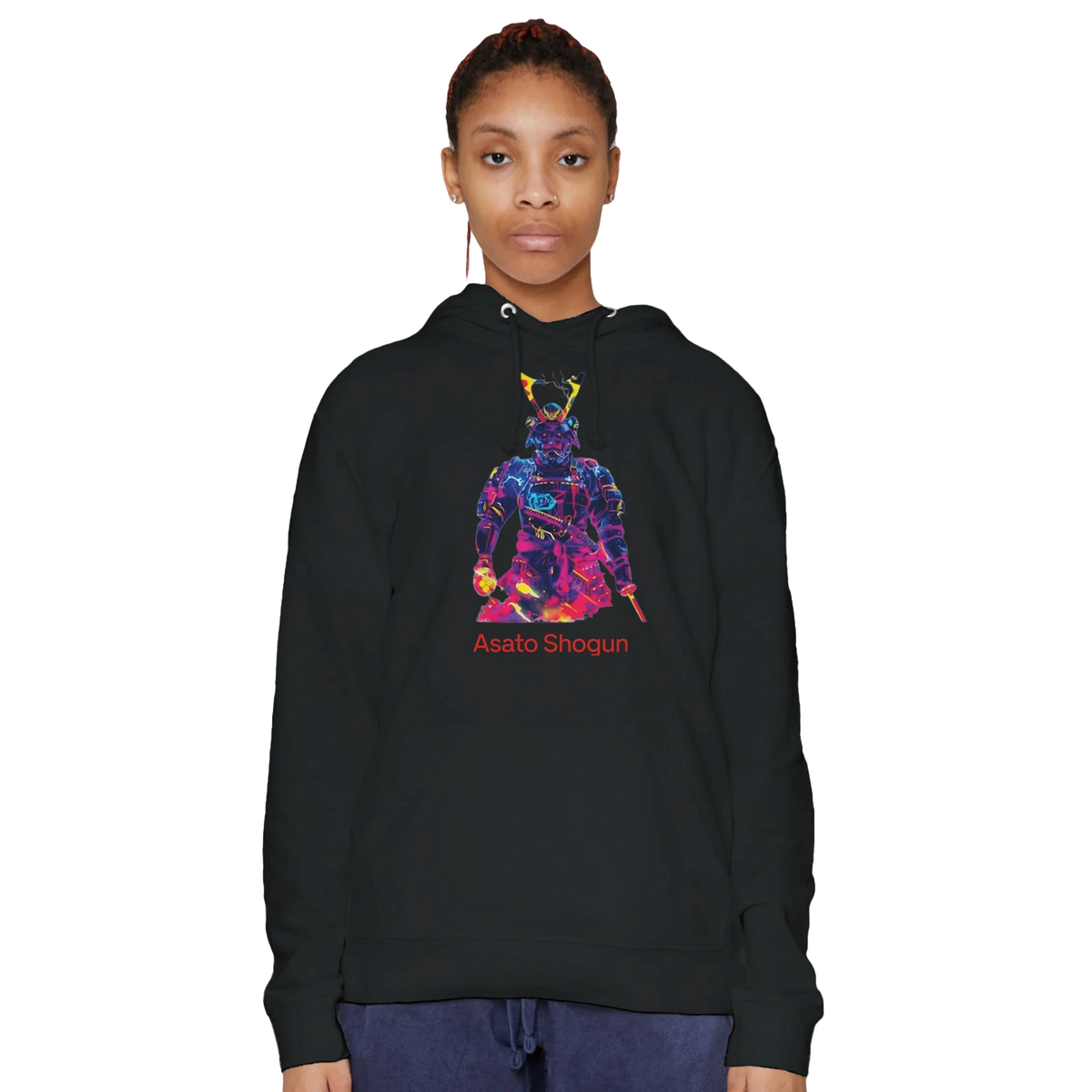 Asato Shogun Hoodie - Neon Samurai Streetwear