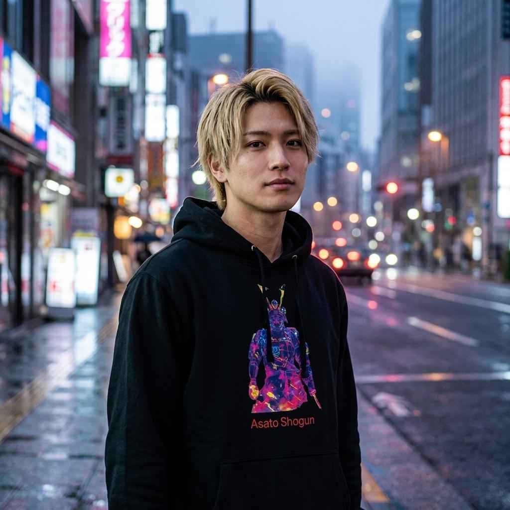 Asato Shogun Hoodie - Neon Samurai Streetwear