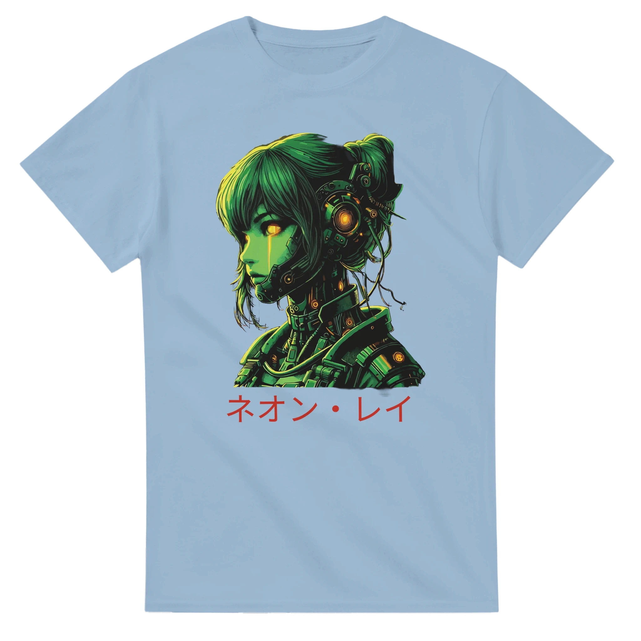 Neon Rae Cyborg Warrior T-Shirt: Sci-Fi Cyberpunk Apparel