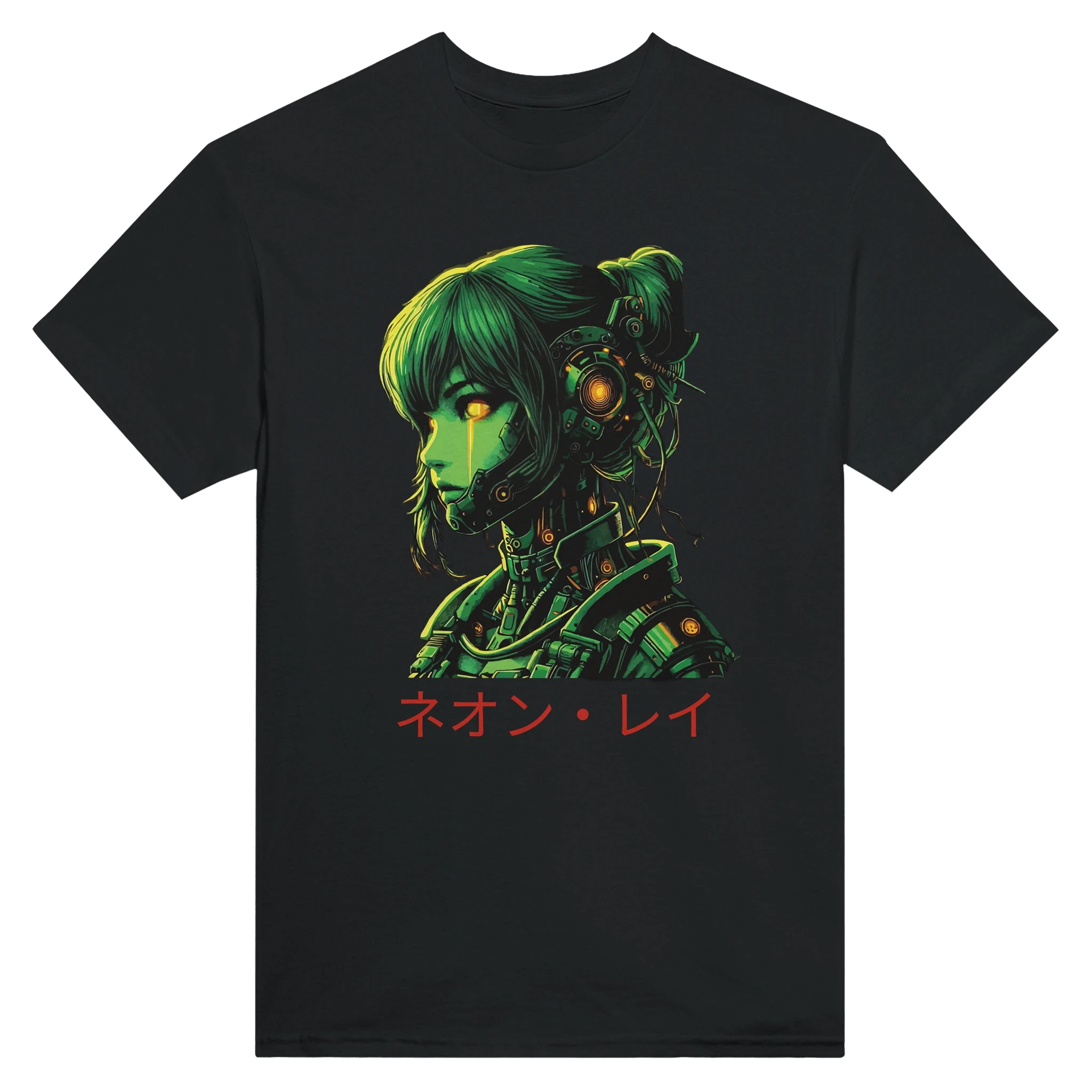 Neon Rae Cyborg Warrior T-Shirt: Sci-Fi Cyberpunk Apparel