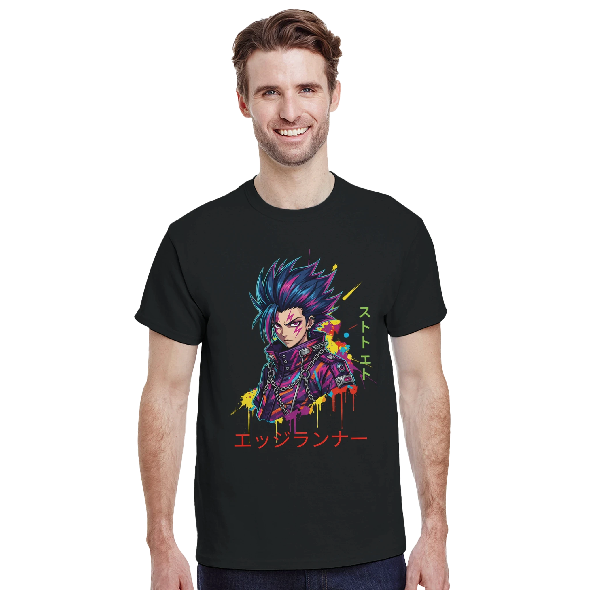 Cyberpunk Edgerunner T-Shirt – Neon Anime Streetwear