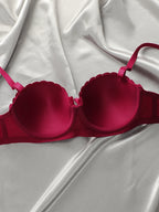 Smooth Contour Underwire Bra Set with Delicate Lace Trim