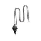 Raven Skull Pendant Necklace for Gothic Witchcore and Dark Alternative Styling