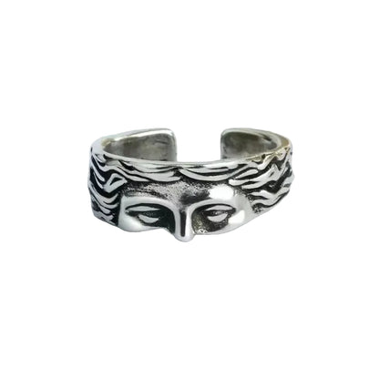 Vintage Engraved Open Band Ring Gothic Alternative Statement Jewelry