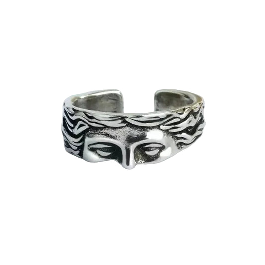Vintage Engraved Open Band Ring Gothic Alternative Statement Jewelry
