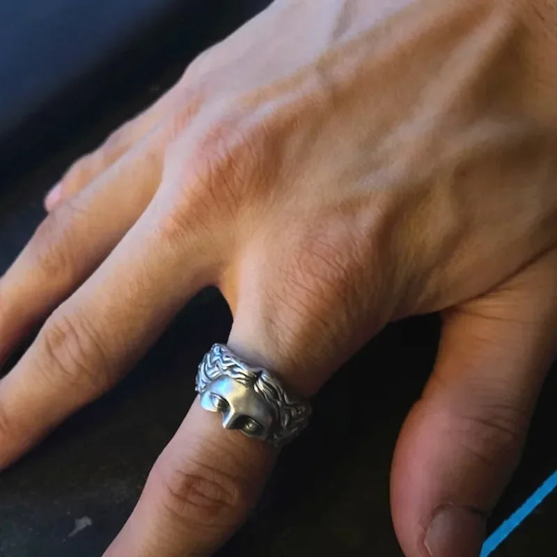 Vintage Engraved Open Band Ring Gothic Alternative Statement Jewelry