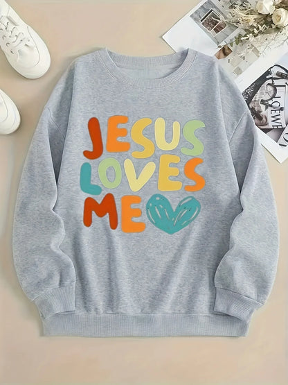 Women's Positive Graphic Crew Neck Sweatshirt for Relaxed Casual Everyday Streetwear Fashion