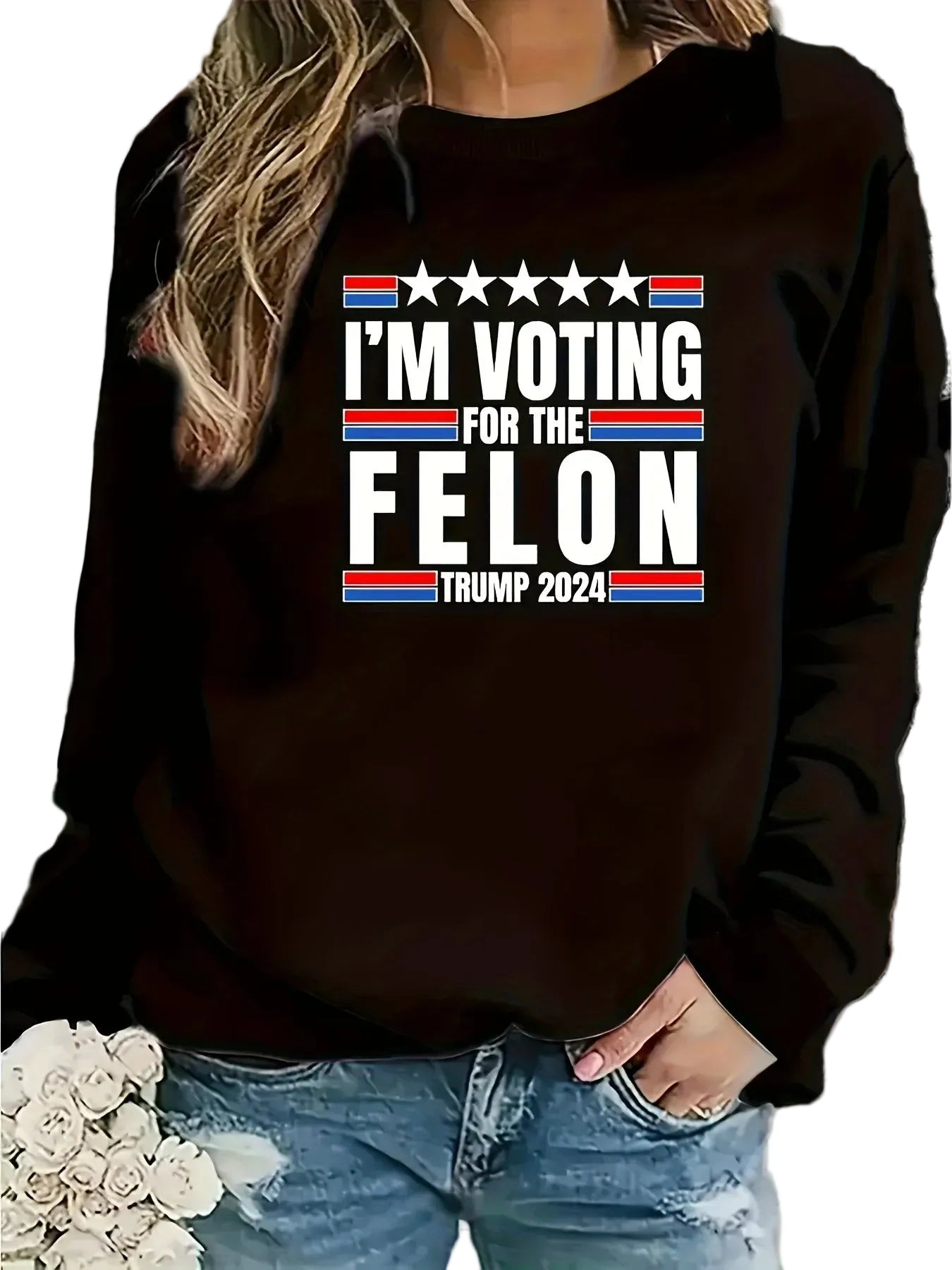 Women's Vintage Typography Crew Neck Sweatshirt for Contemporary Casual Streetwear Everyday Style