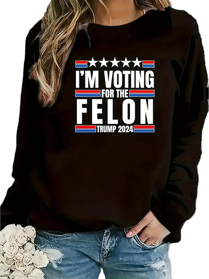 Women's Vintage Typography Crew Neck Sweatshirt for Contemporary Casual Streetwear Everyday Style