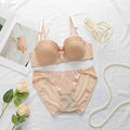 Smooth Contour Underwire Bra Set with Delicate Lace Trim
