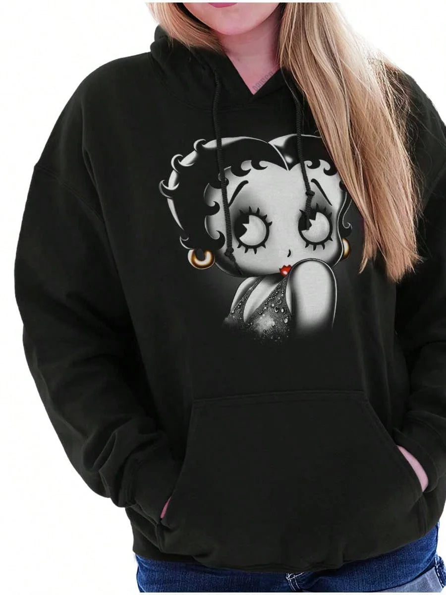 Oversized Vintage Skull Graphic Hoodie with Relaxed Streetwear Fit