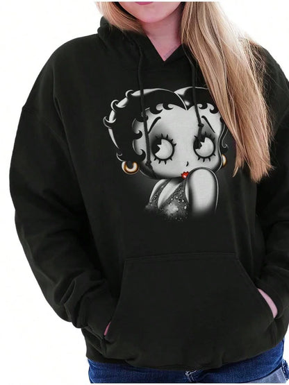 Oversized Vintage Skull Graphic Hoodie with Relaxed Streetwear Fit