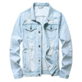 Distressed Denim Trucker Jacket with Slim Streetwear Inspired Casual Fit