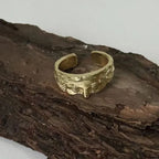 Vintage Engraved Open Band Ring Gothic Alternative Statement Jewelry