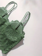 Four-Piece Floral Lace Wire-Free Bralette and Scalloped Panty Collection