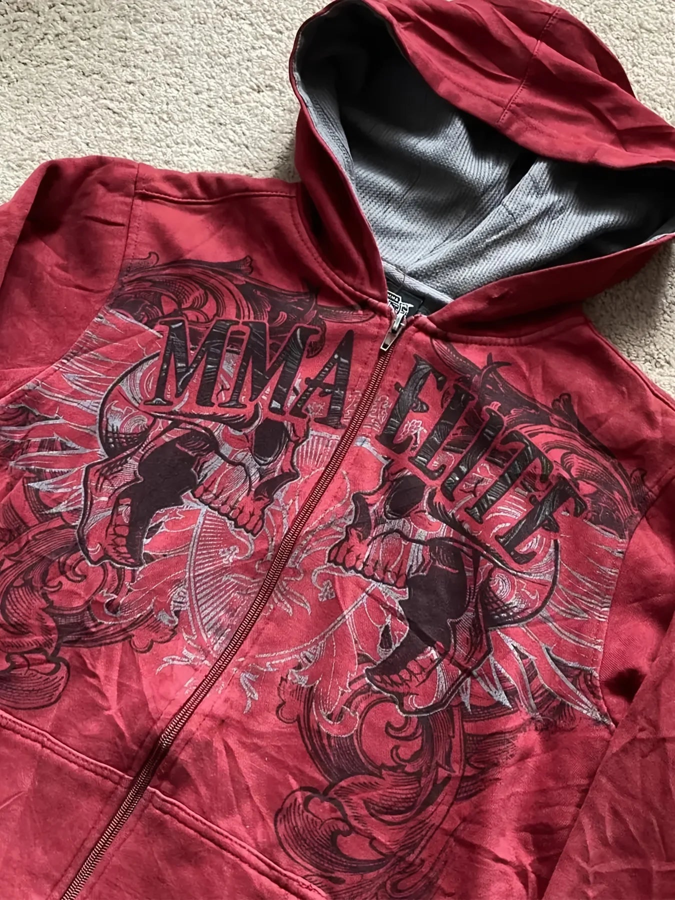 Gothic Graphic Zip-Up Hoodie Inspired by Anime Streetwear Fashion