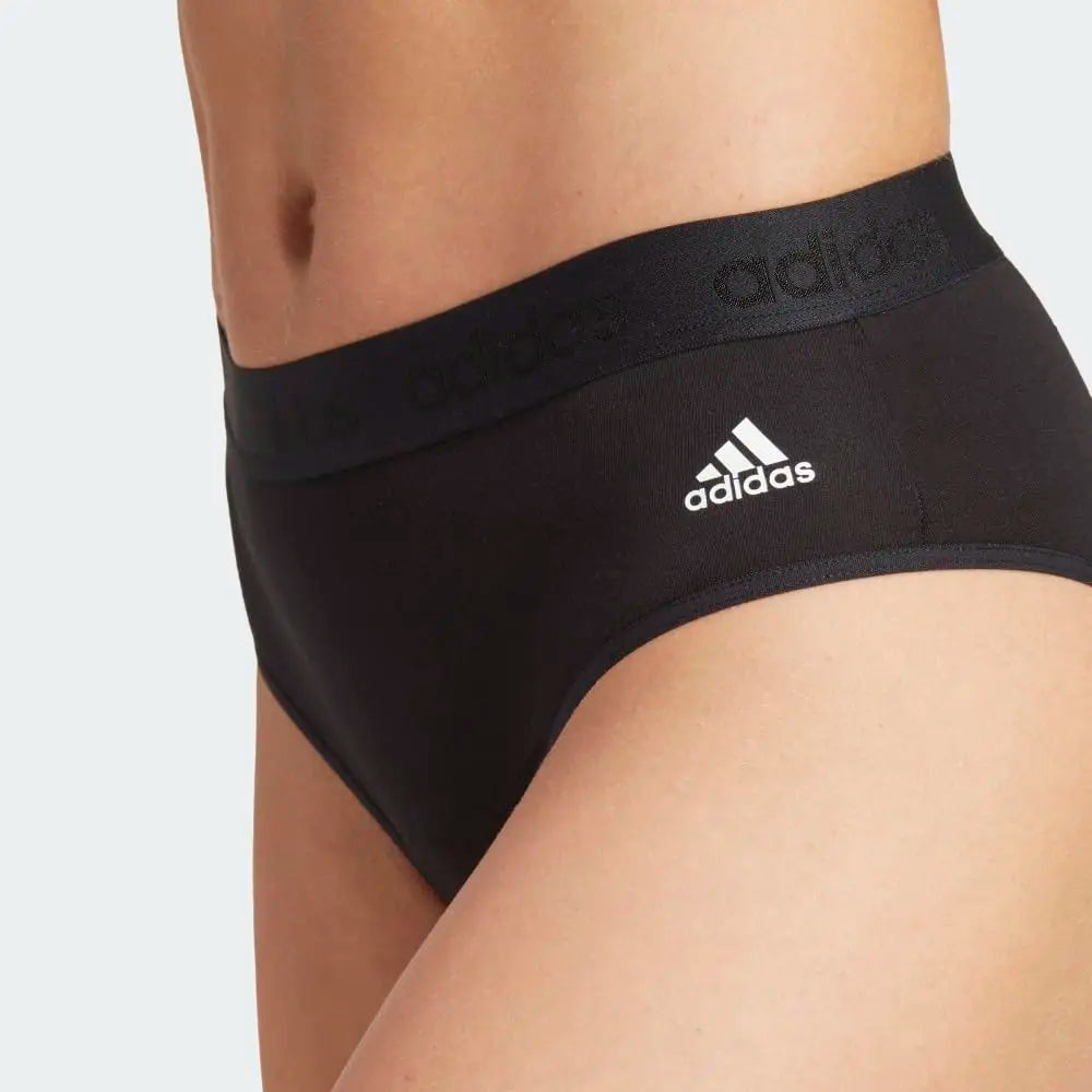 Women’s Black Cotton Bikini Panty with Contrast Waistband and Sleek Everyday Silhouette