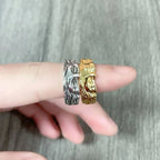 Vintage Engraved Open Band Ring Gothic Alternative Statement Jewelry