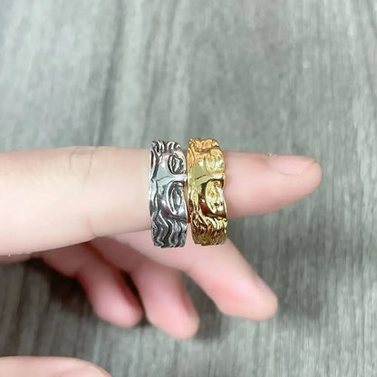 Vintage Engraved Open Band Ring Gothic Alternative Statement Jewelry