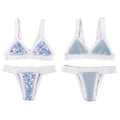 Reversible Crochet-Trimmed Triangle Bikini Set in Leopard Print and Solid Black