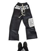 Unisex Loose Fit Graphic Print Track Pants with Relaxed High Street Style