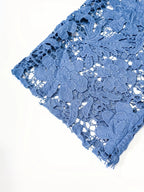 Women's Low-Rise Wide-Leg Denim Jeans with Decorative Lace Panel Details and Relaxed Fit