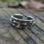 Vintage Engraved Open Band Ring Gothic Alternative Statement Jewelry