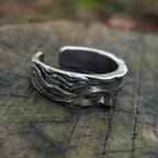 Vintage Engraved Open Band Ring Gothic Alternative Statement Jewelry