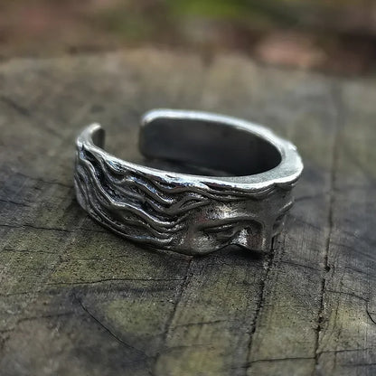 Vintage Engraved Open Band Ring Gothic Alternative Statement Jewelry