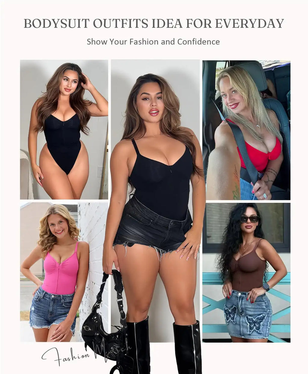 Sleek V-Neck Zip-Up Thong Bodysuit with Delicate Shoulder Straps