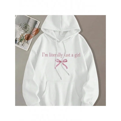 Relaxed Butterfly Graphic Hooded Sweatshirt with Decorative Bow Illustration