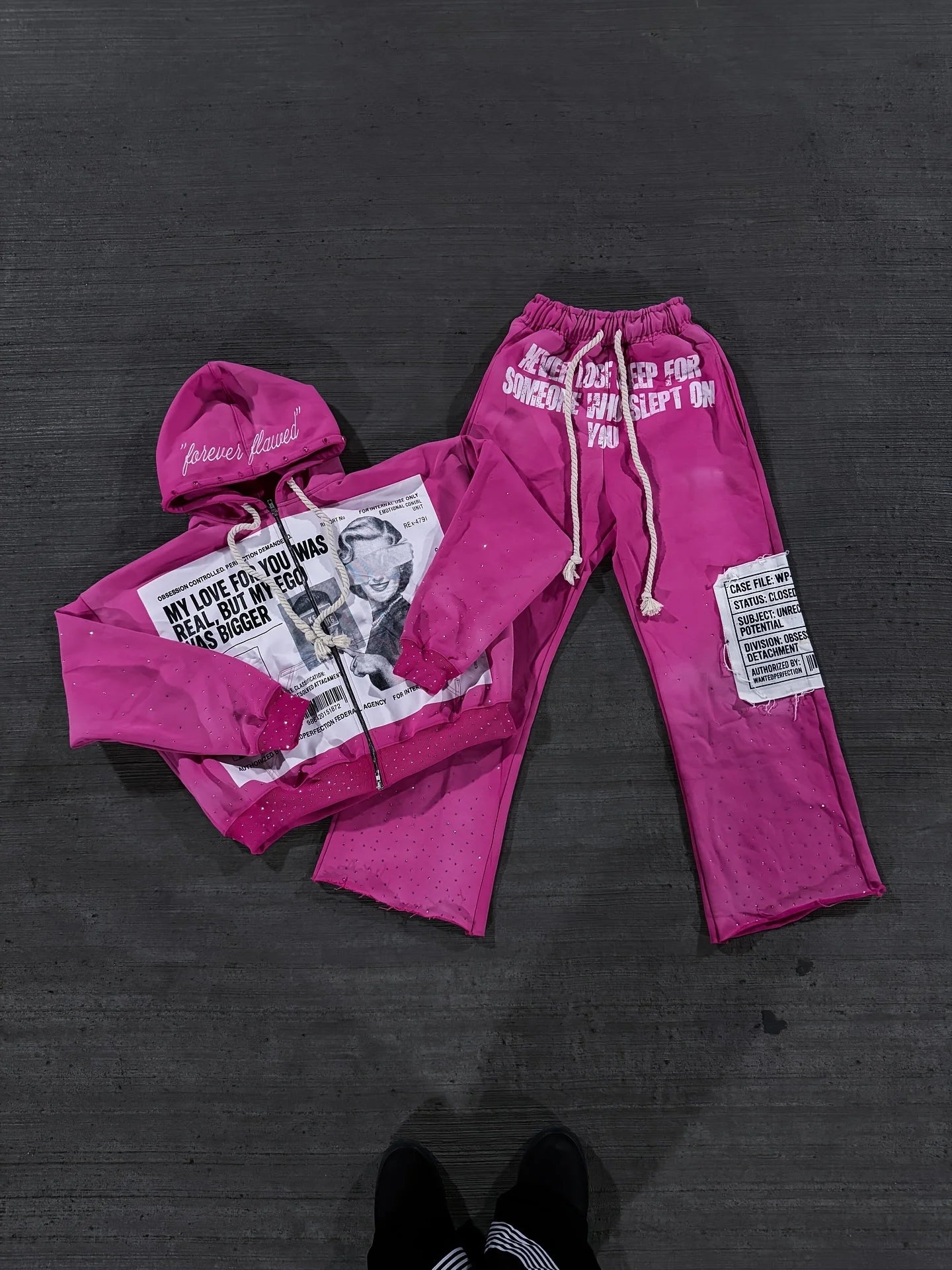 Unisex Loose Fit Graphic Print Track Pants with Relaxed High Street Style