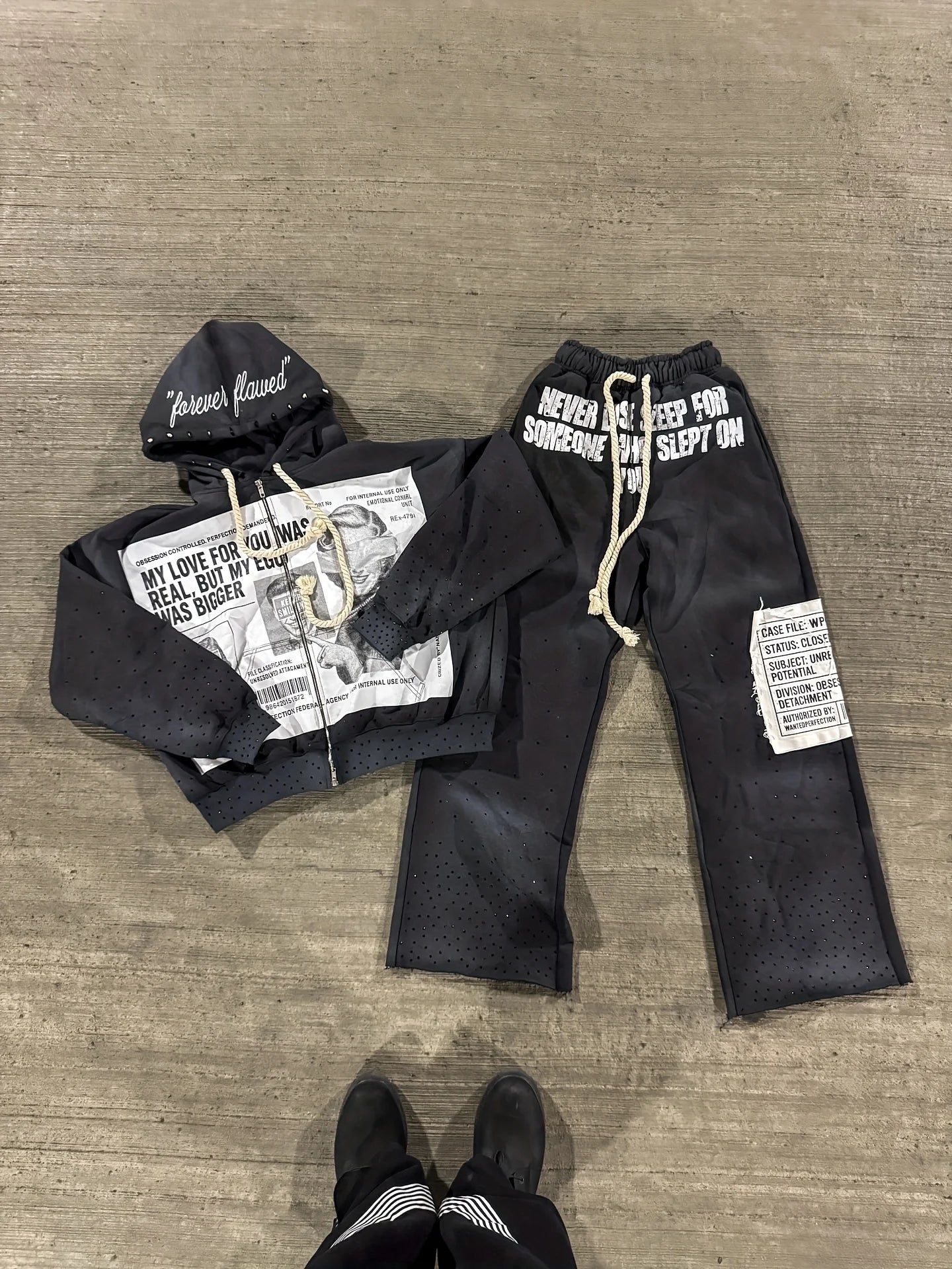 Unisex Loose Fit Graphic Print Track Pants with Relaxed High Street Style