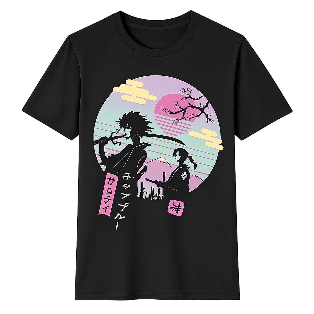 Retro Illustrated Streetwear Cotton T-Shirt with Vintage-Inspired Character Artwork
