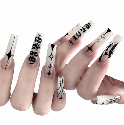 Gothic Cross Nail Art Stickers for Alternative and Dark Fashion
